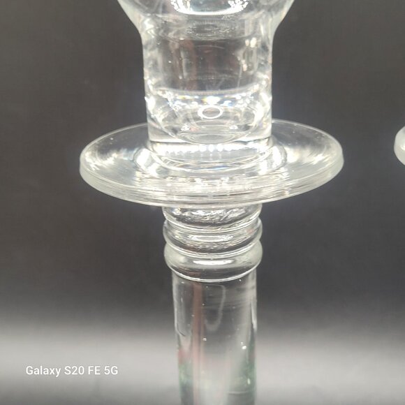 Classic Style Tall Clear Glass Taper Candle Candlestick Holder w Drip Catcher - Picture 6 of 9